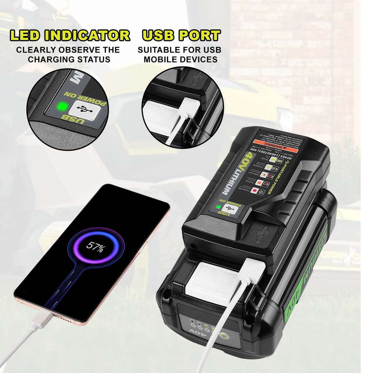 ANTRobut OP404 charger USB port for charging a second device