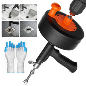 ANTSYLVE drain auger cable ready to tackle deep clogs in kitchen and bathroom pipes.