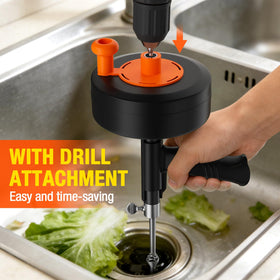 ANTSYLVE Drain Auger manual hand crank enables chemical-free cleaning.