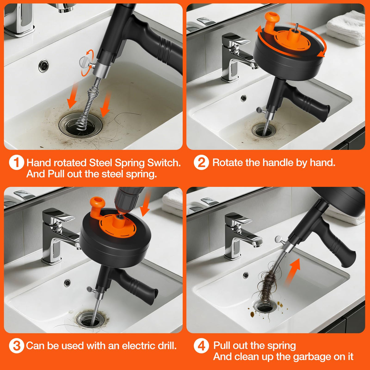 ANTSYLVE heavy-duty steel drum protects the cable and spring during use.