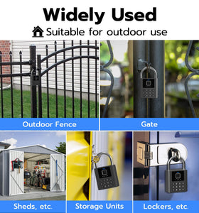 Anweller digital keypad padlock illuminated for easy use in low light.