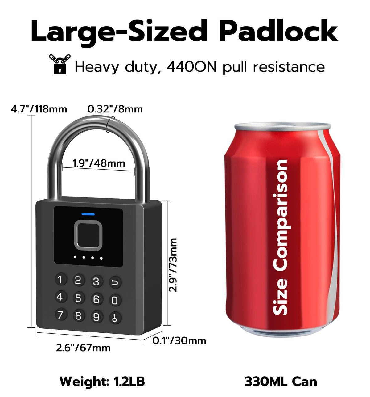 Anweller padlock fingerprint unlock via mobile app for convenient storage unit access.