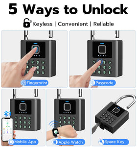 Anweller IP67 weatherproof padlock on outdoor gate facing rain and dust.