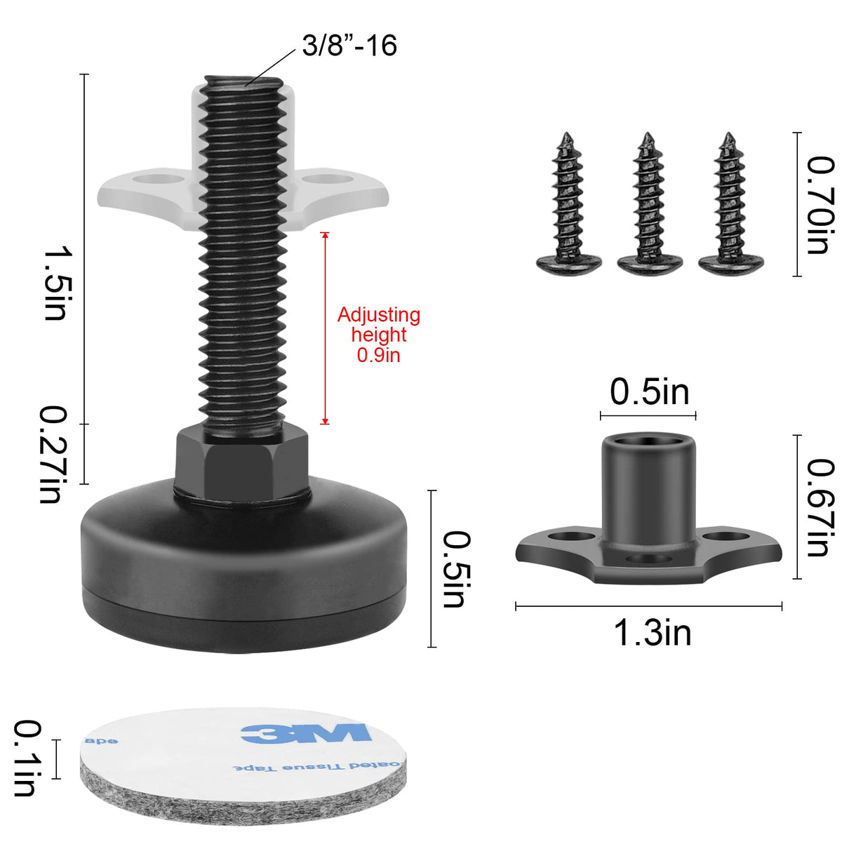 Anwenk T-nuts and inserts kit for secure, durable furniture mounting