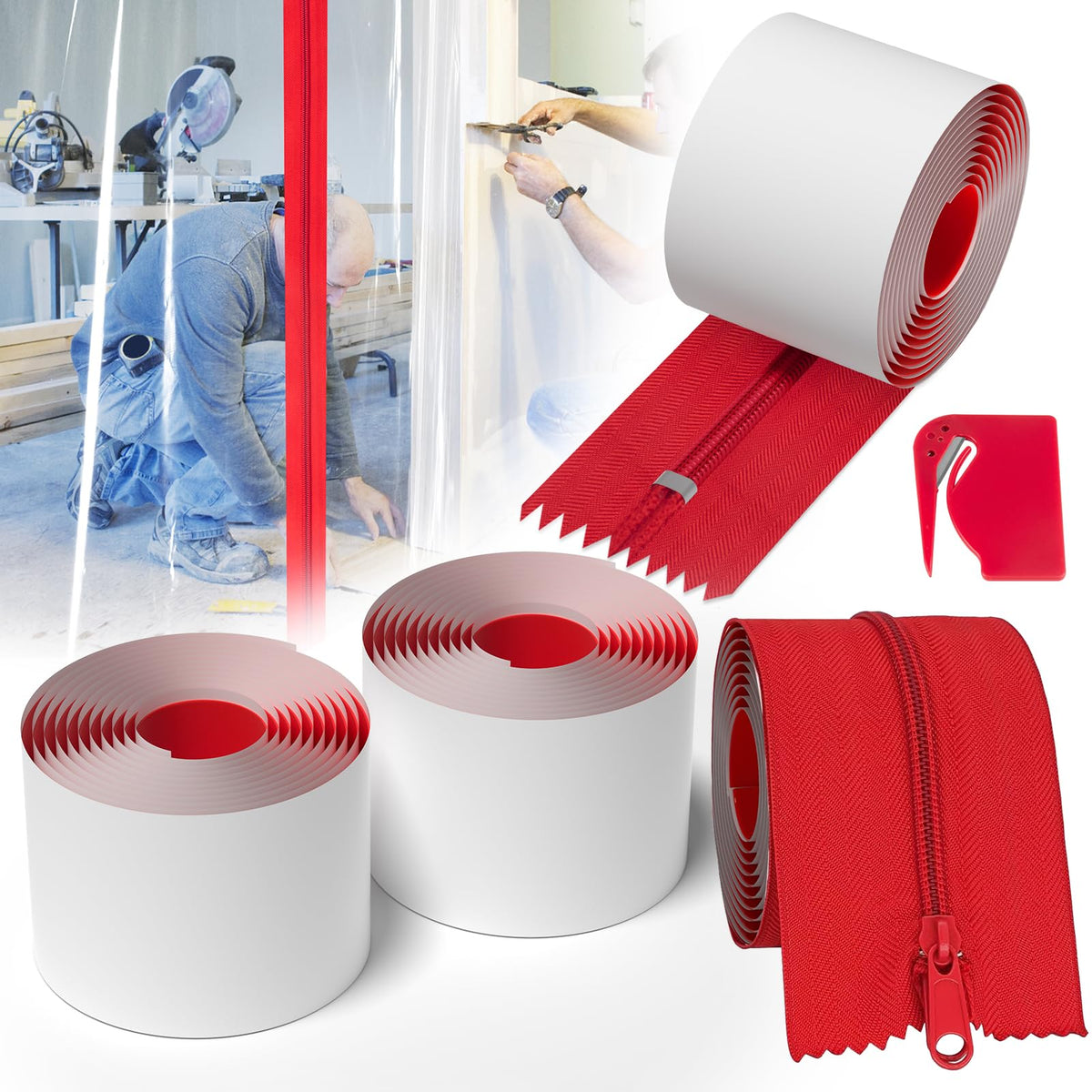ANWEOR 4-pack dust zipper doors for 7ft tarps improve workspace access
