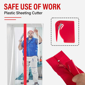 ANWEOR construction-site dust barrier zipper shows sturdy nylon construction.