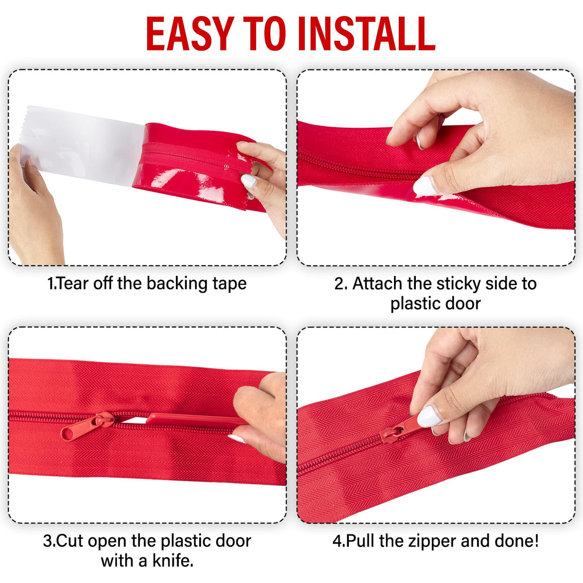 ANWEOR visible red zipper door enhances site visibility and access