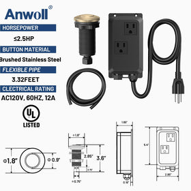 ANWOLL air switch button under sink in champagne bronze for a clean look