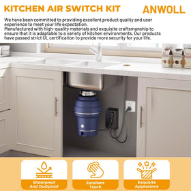 ANWOLL air switch UL listed label confirms safety compliance at a glance.