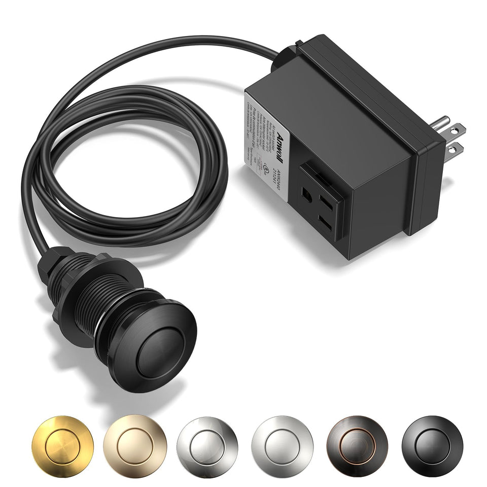 ANWOLL garbage disposal air switch kit wireless top button for seamless control.