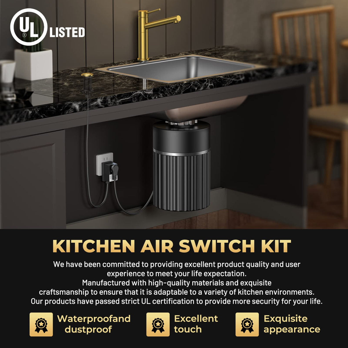 ANWOLL Moen-compatible push button for cohesive kitchen control