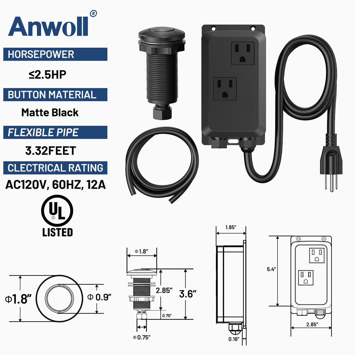 ANWOLL seamless-countertop integration with premium finish against granite