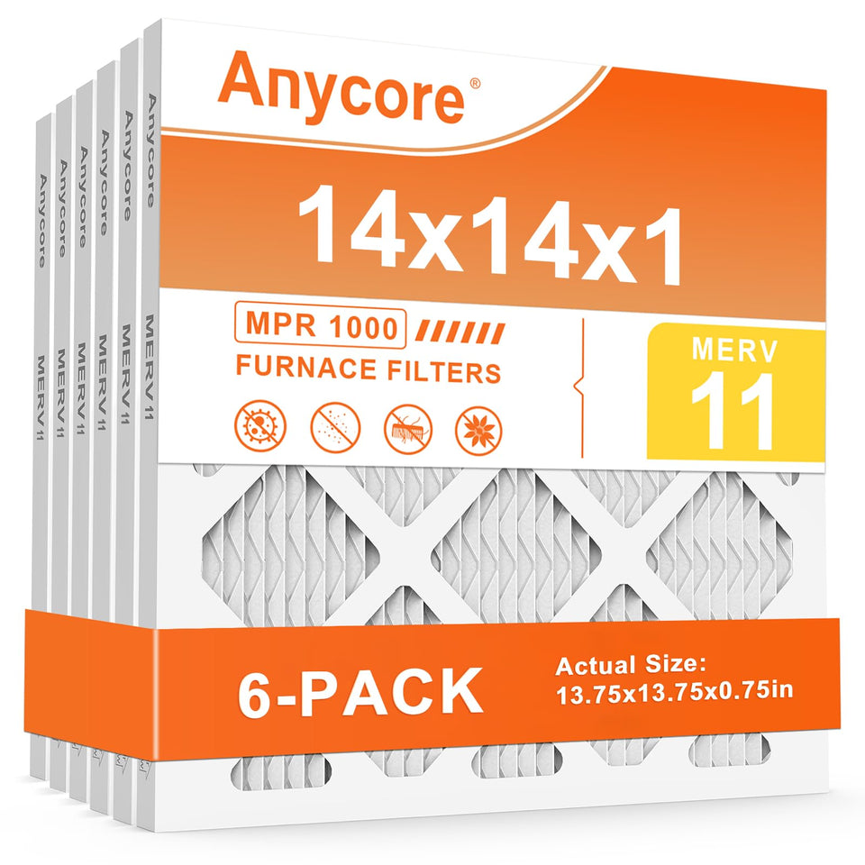 Anycore 14x14x1 air filter pack front view; easy installation and cleaner air.