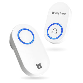 Anyfree no-battery doorbell outdoor front view highlighting weatherproof design for durable use.