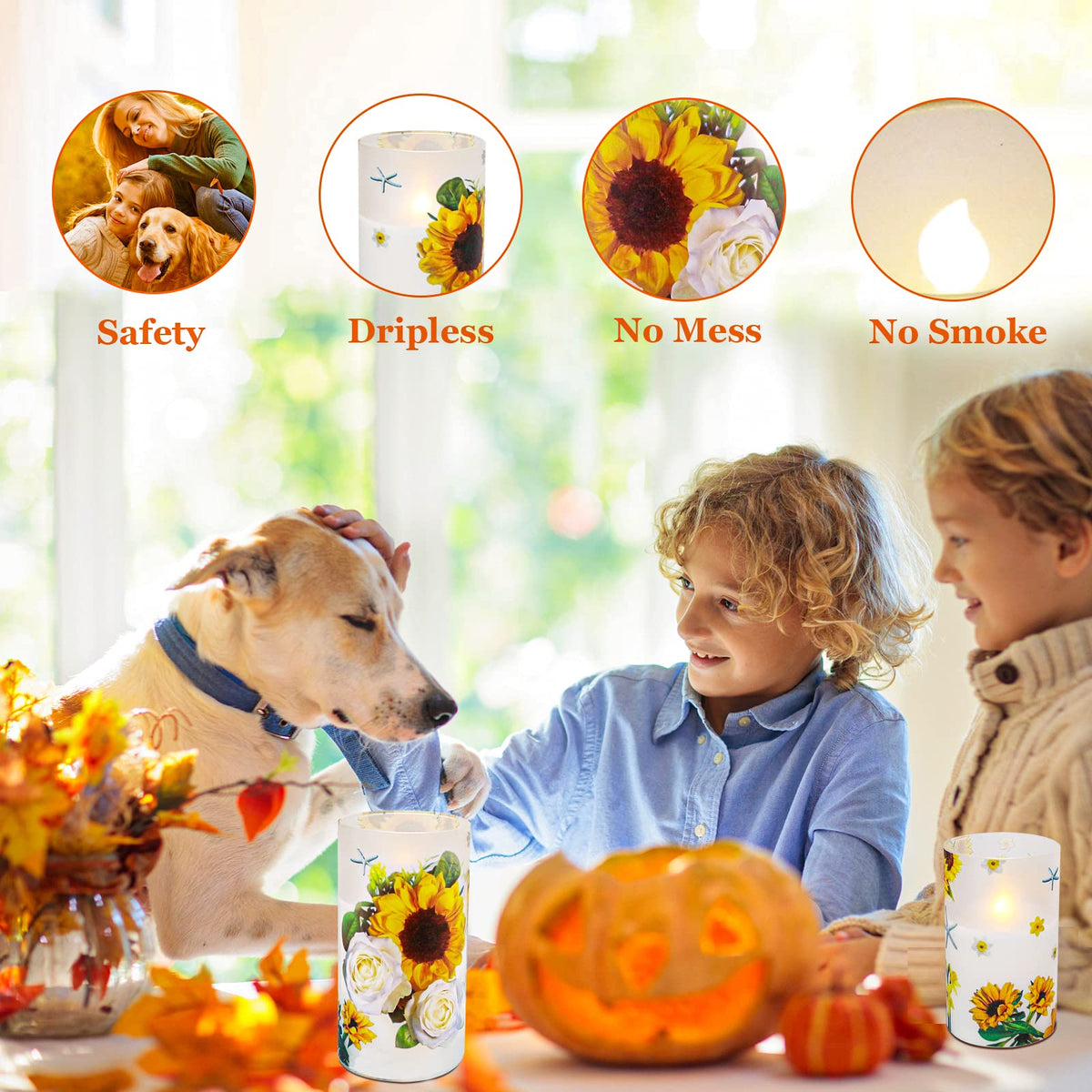 ANYGIFT sunflower candles make a cozy housewarming gift for new homes.