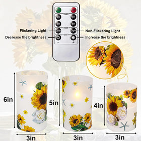 ANYGIFT LED sunflower candles with remote for easy dimming and timing.