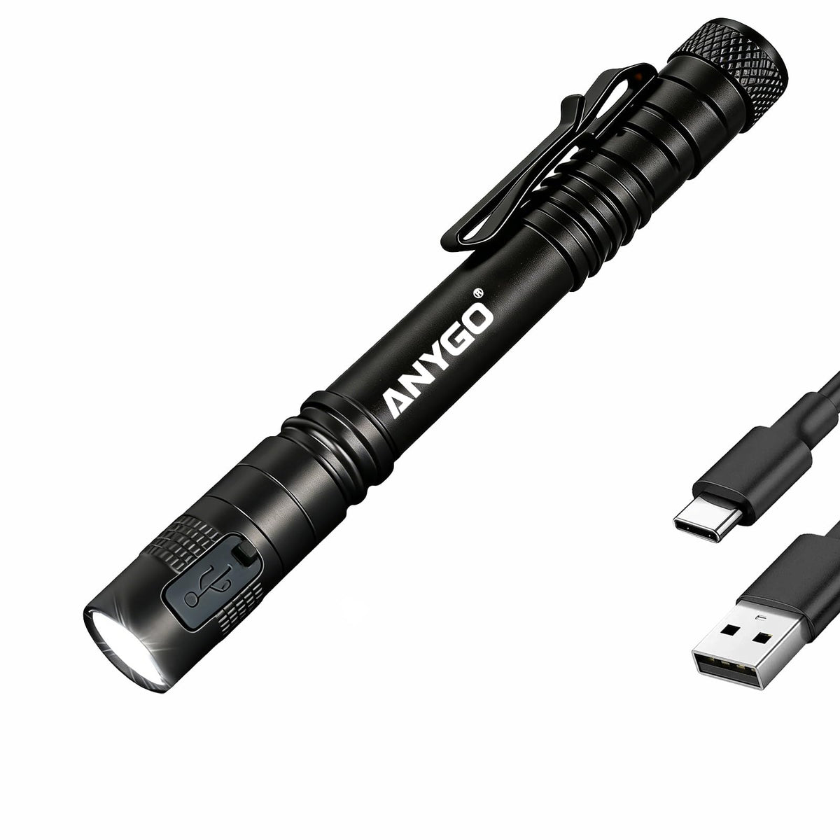 ANYGO rechargeable pen light with high beam for precise inspection tasks.