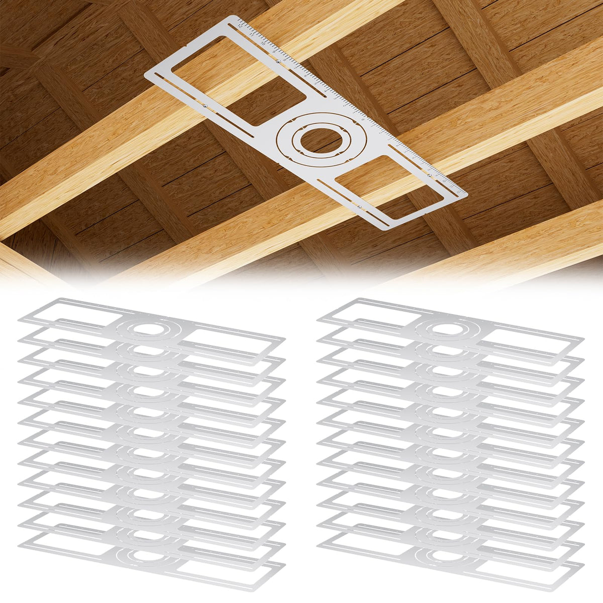 Anyhome mounting plate with round hole for 3in lights enables secure, clean ceiling installation.