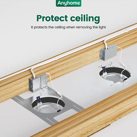 Anyhome round-hole mounting plate for 4in lights allows precise alignment during installs.