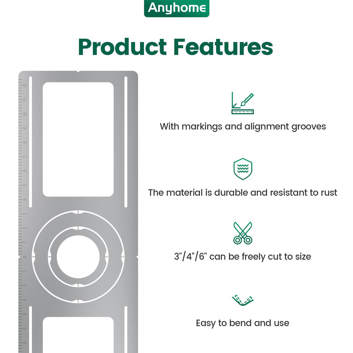 Anyhome screw-accessory kit complements mounting plates for quick installation.