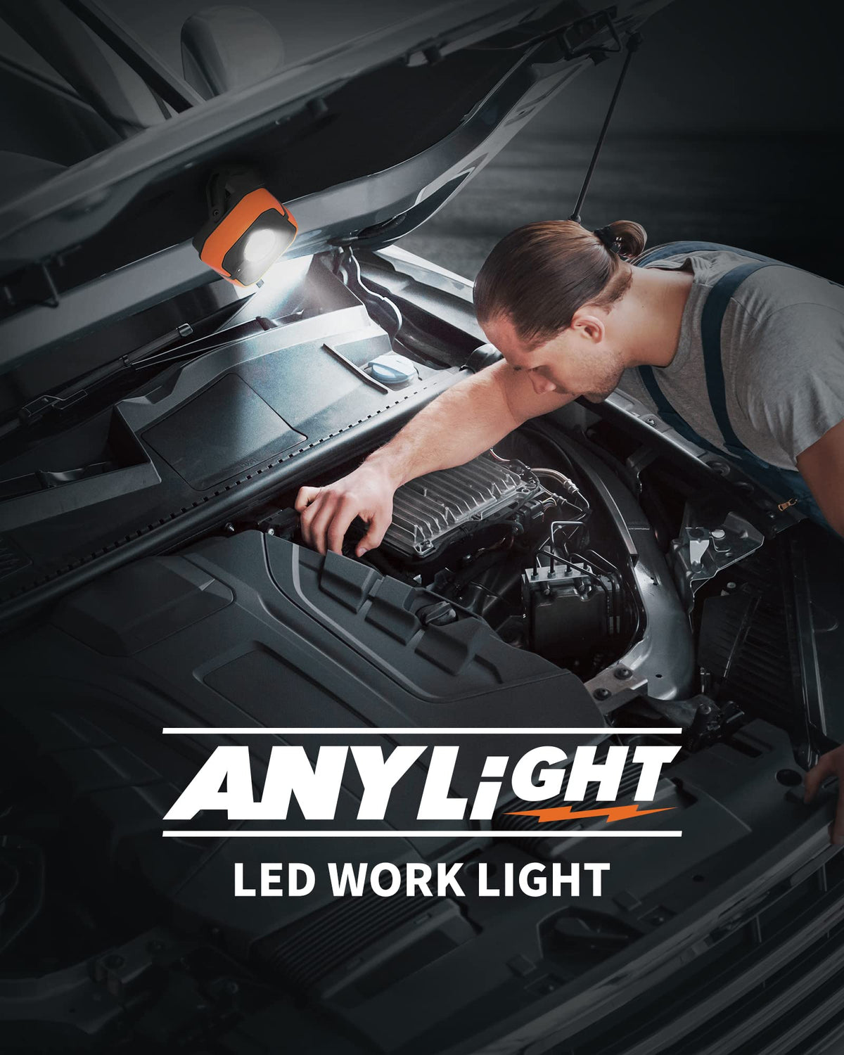 AnyLight rechargeable 3350mAh battery provides long run-time on site