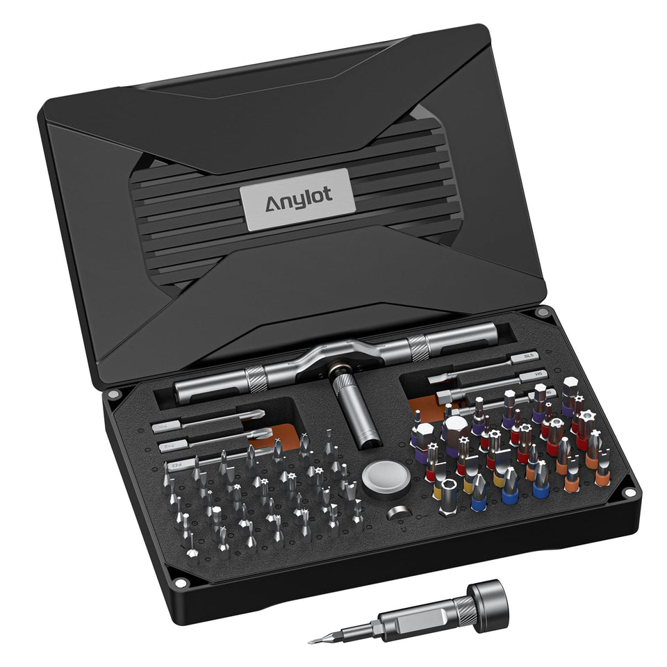 Anylot 74-in-1 magnetic ratchet set for versatile repairs