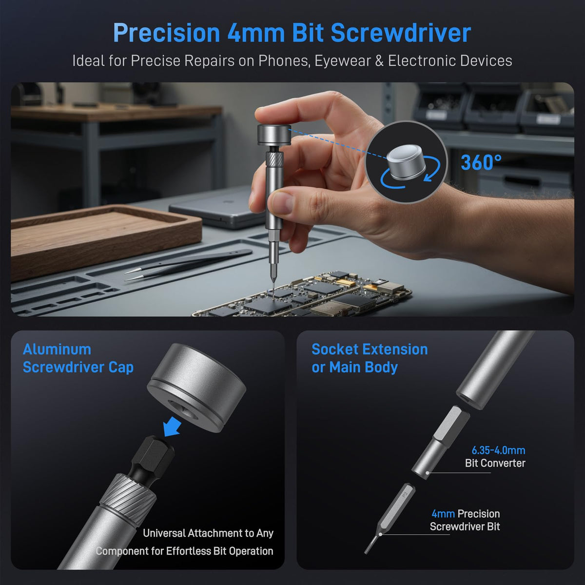 Anylot Phillips, Slotted, Torx, Hex types for diverse tasks