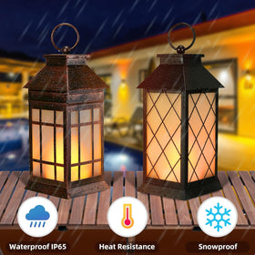 anyperfect antique black finish lantern adds elegant yard lighting