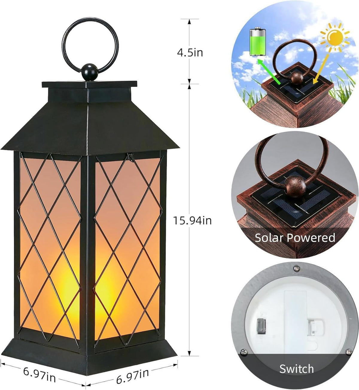 anyperfect tempered glass panel lantern enhances garden decor and durability