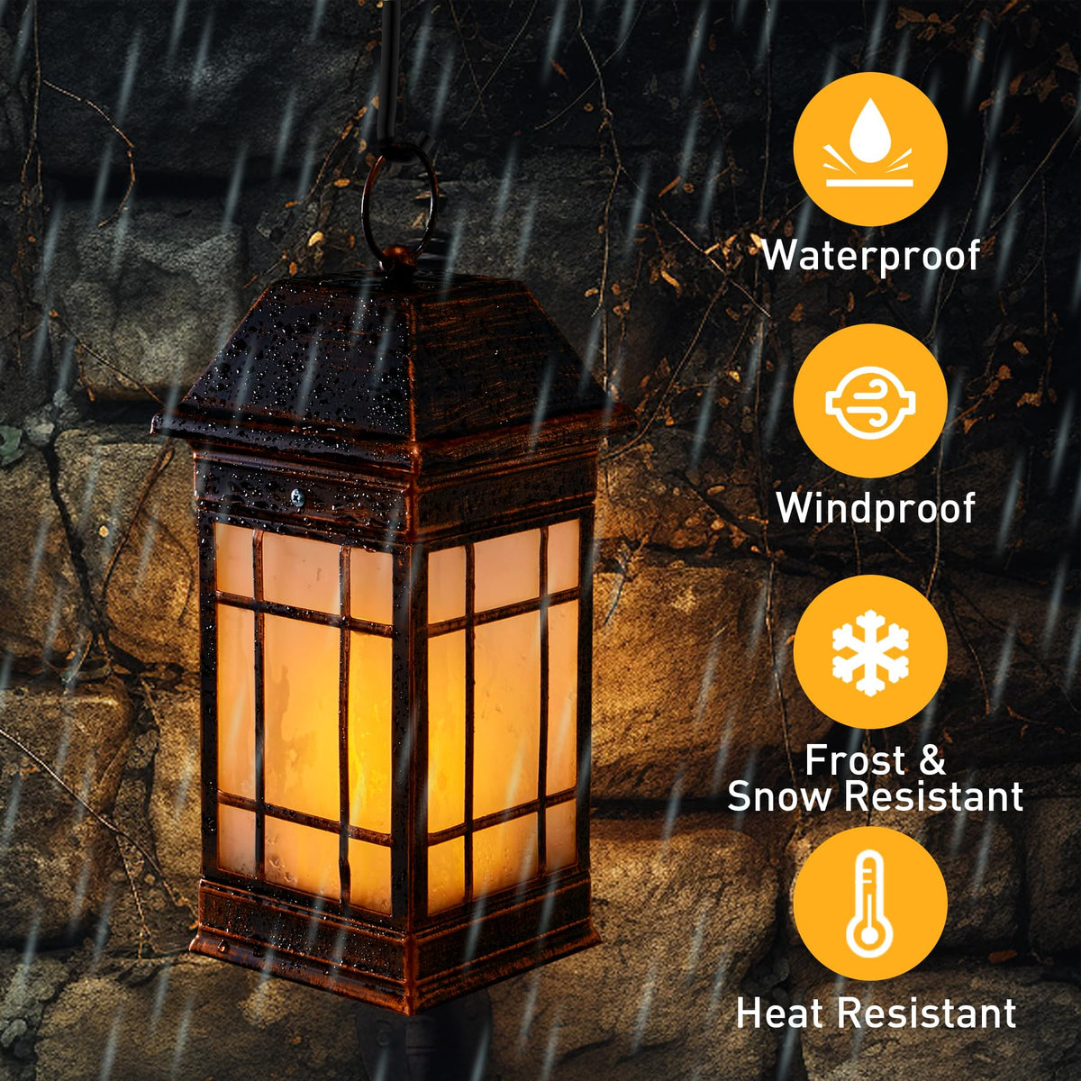 anyperfect vintage black finish lantern adds elegant décor to the patio