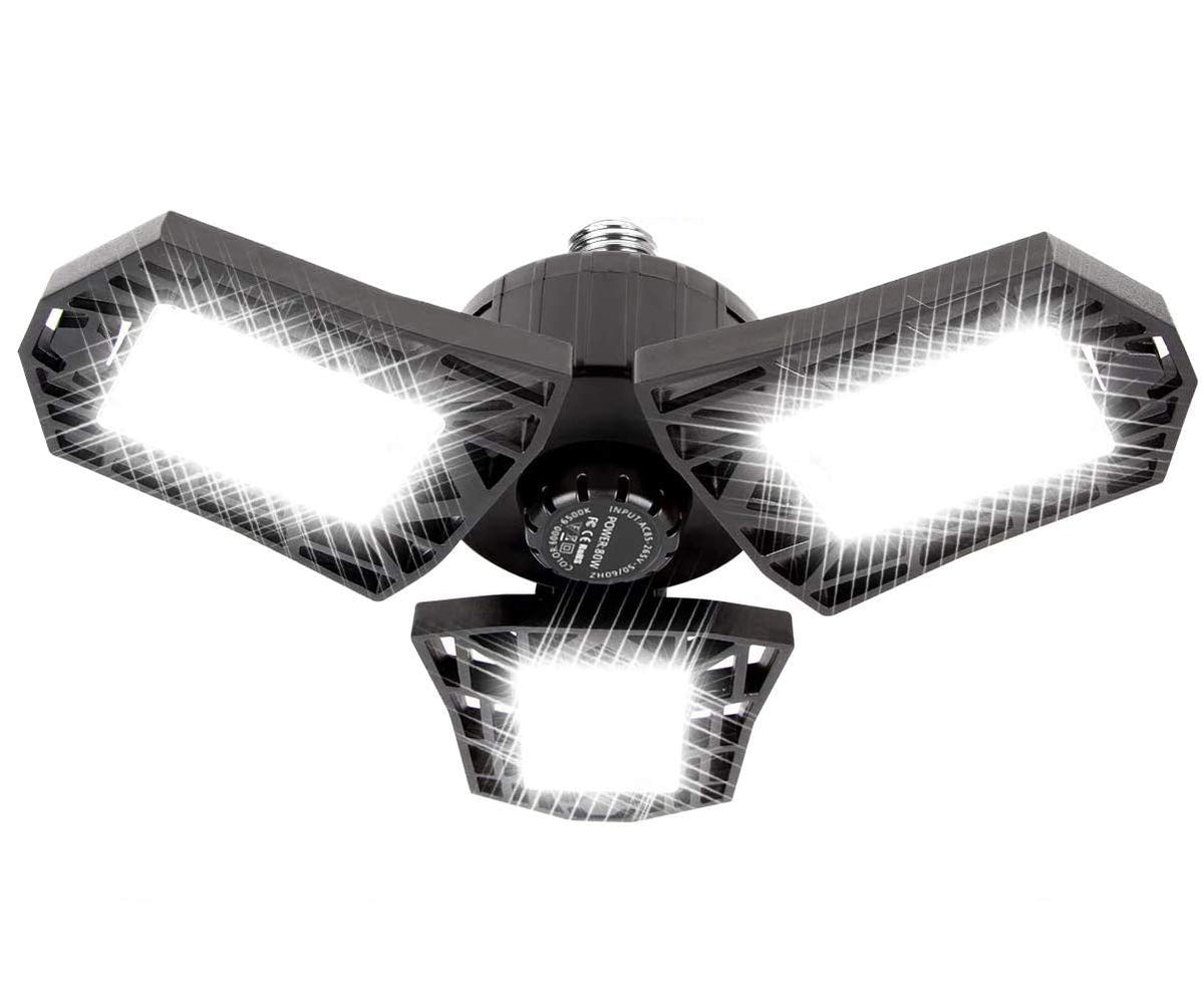 ANYPOWK LED garage light delivers 6000 lumens for bright, clear work areas.