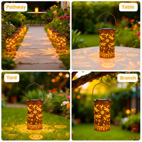 ANYTALK Dragonfly Flower lantern illuminates the yard as a festive outdoor accent