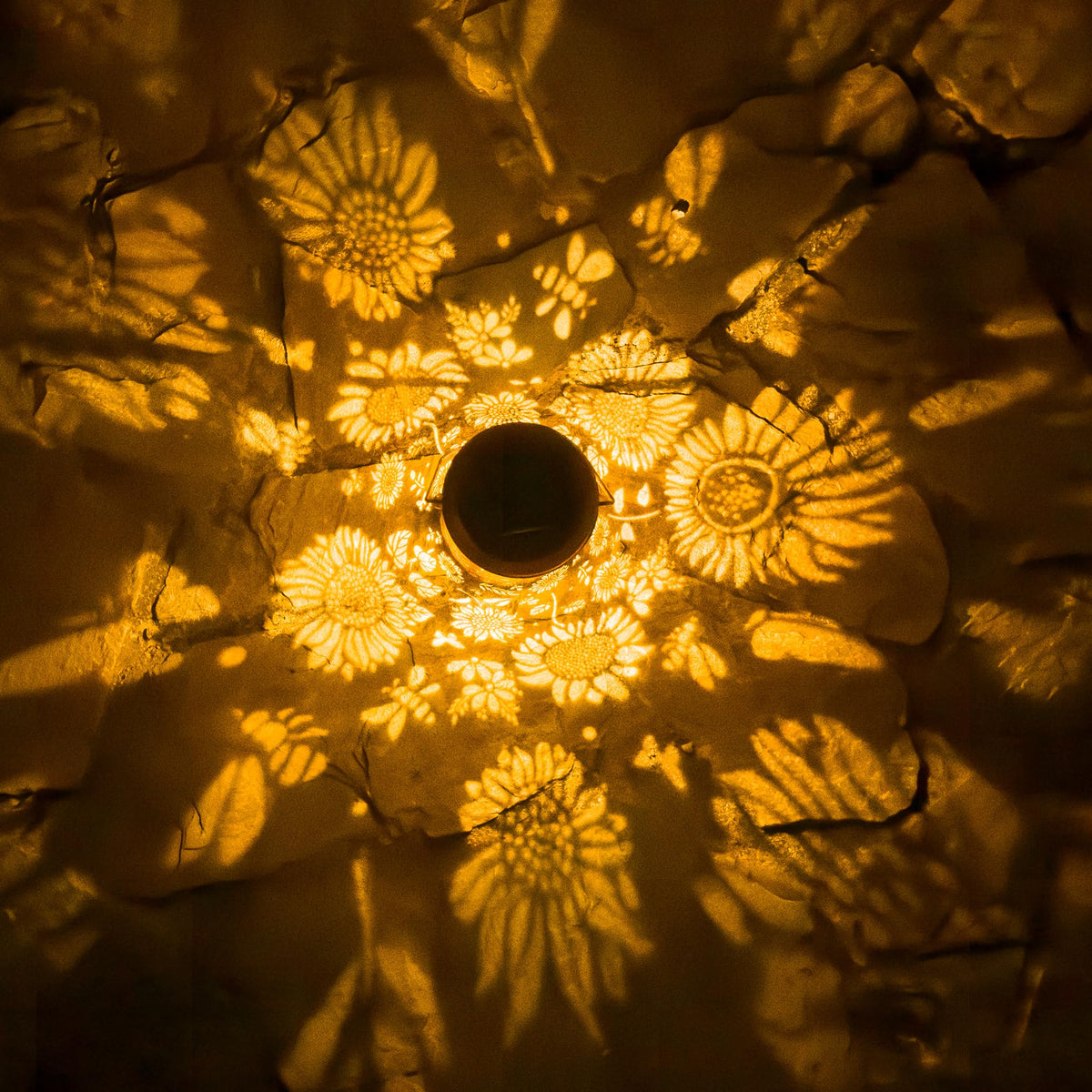 AnyTalk garden décor solar lantern brightens pathways at night.