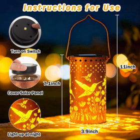 ANYTALK garden patio lantern pattern brightens yards with a charming ambient glow.
