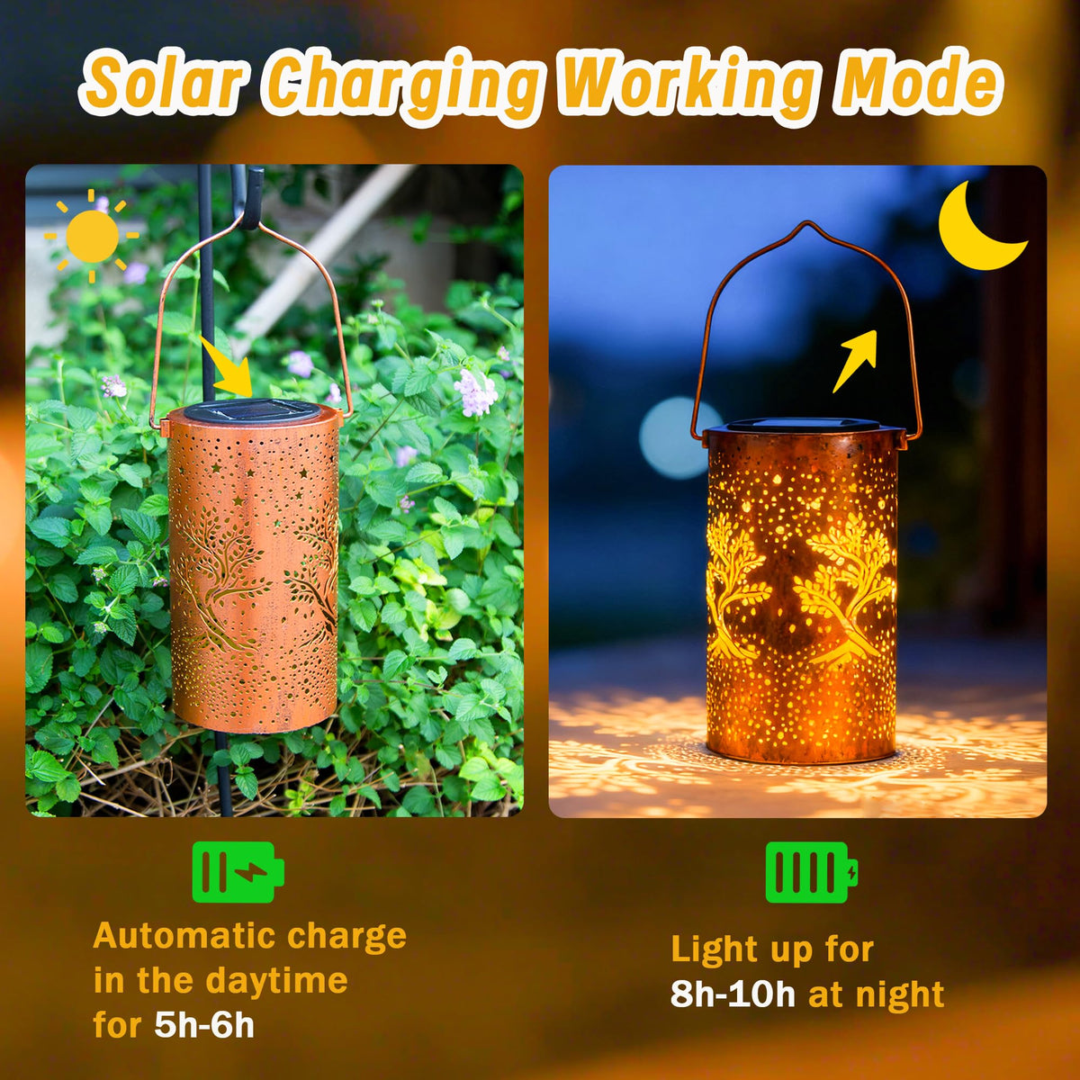 ANYTALK Tree of Life lantern on tabletop provides cozy porch lighting
