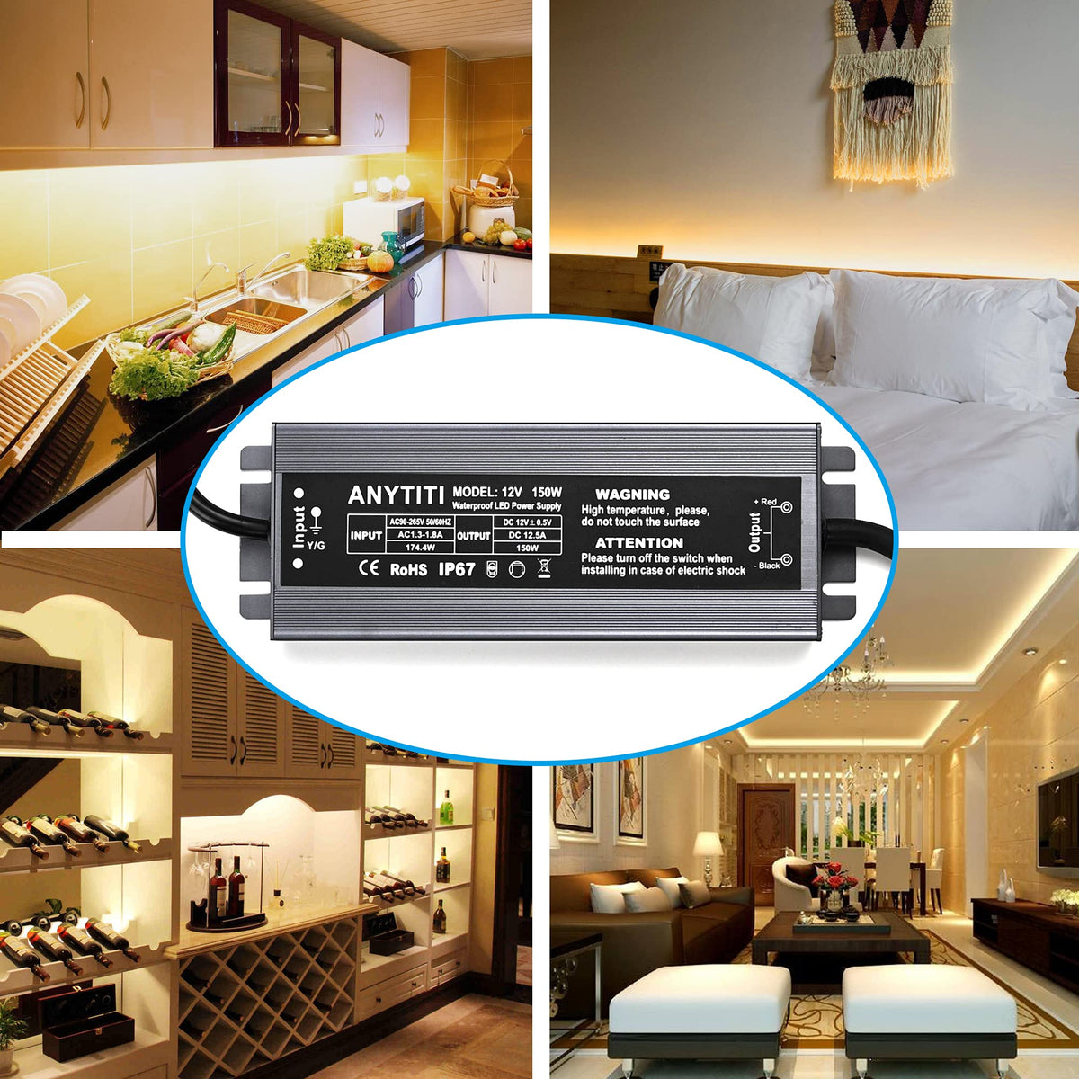 ANYTITI compact dimensions fit tight spaces behind fixtures.