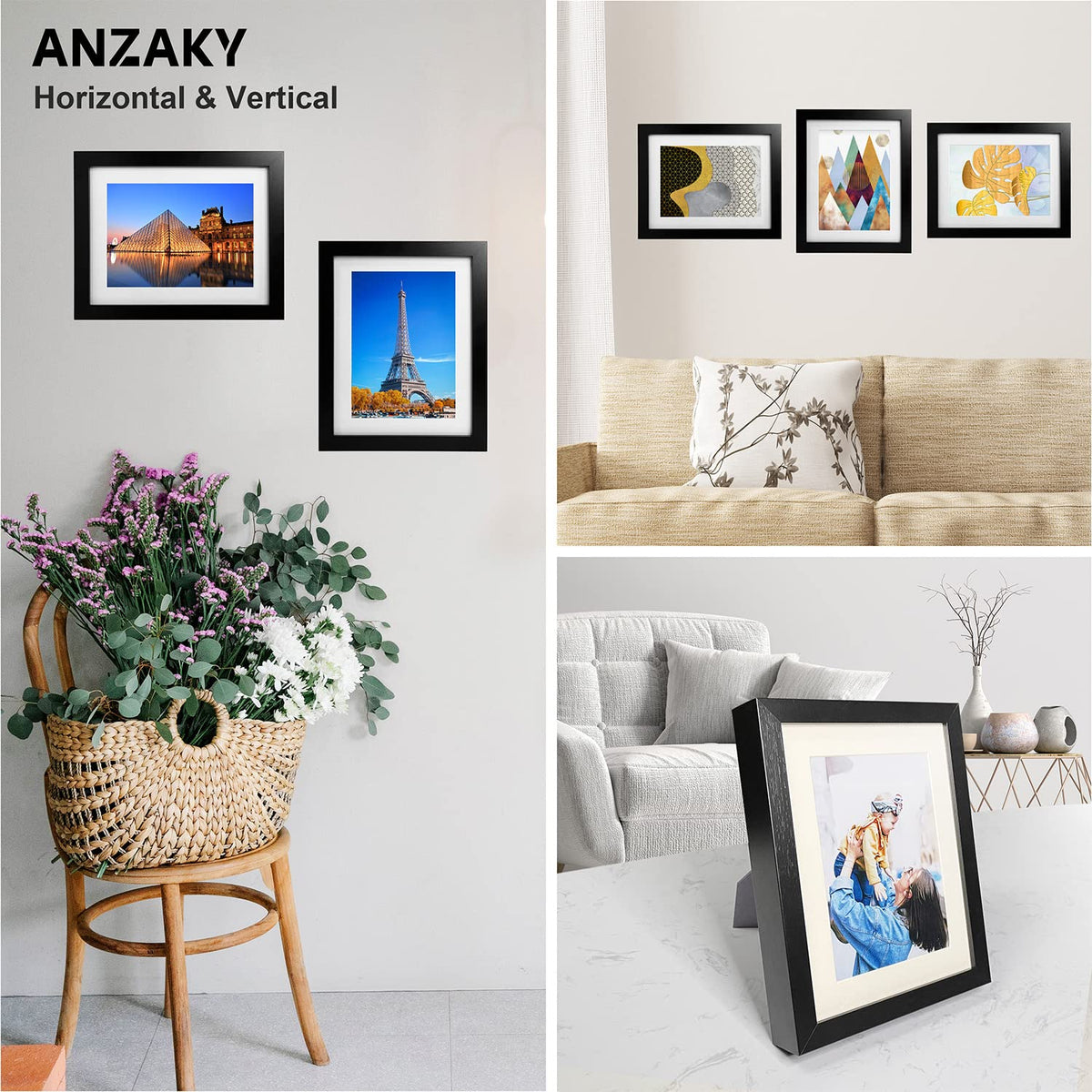 ANZAKY versatile mounting supports vertical or horizontal display.