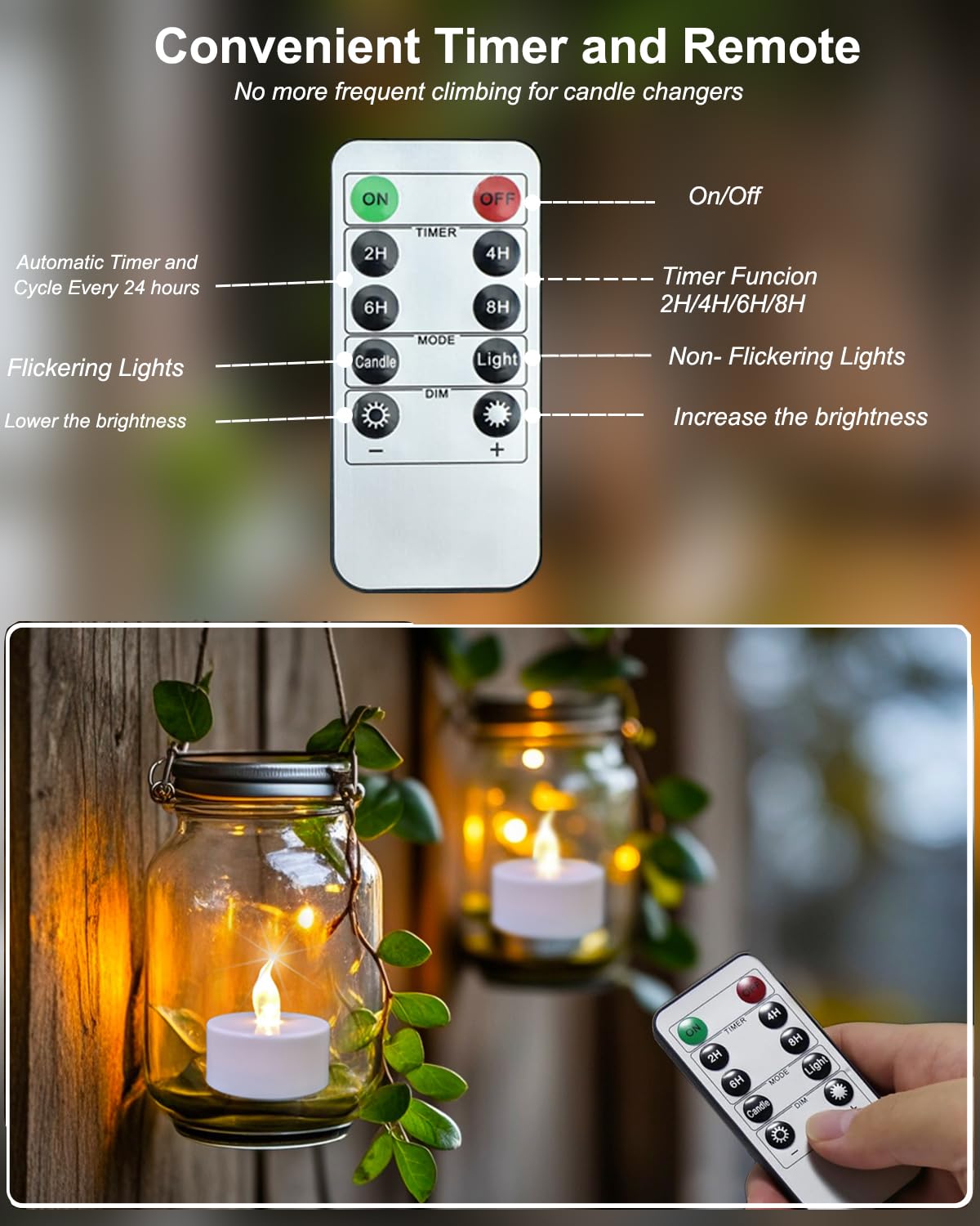 Anziner tea light offers 400+ hours of continuous glow for long events.