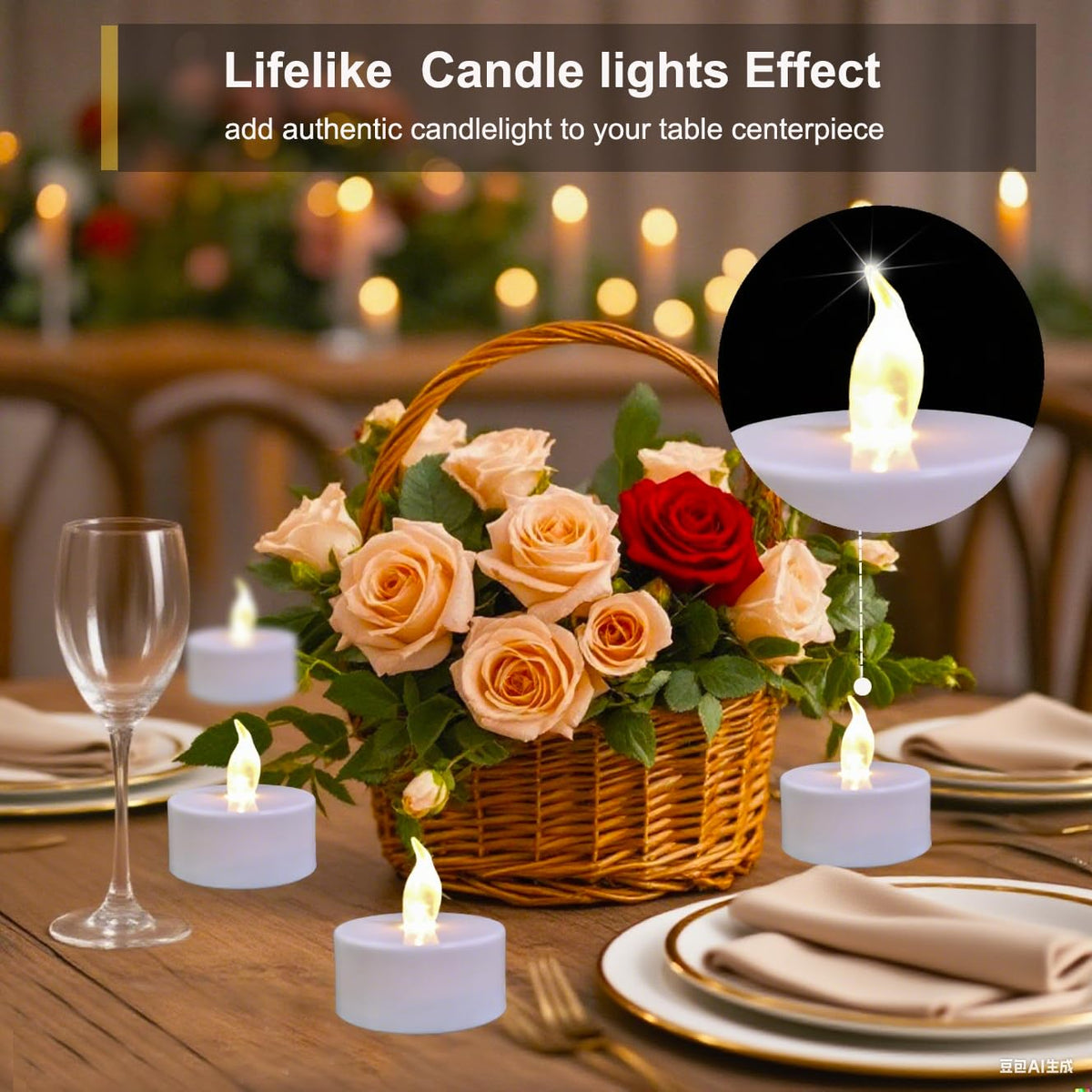 Anziner flameless candle provides safe, wind-free glow for any setting.