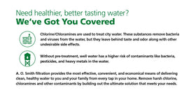 AO Smith shower filtration for cleaner water and gentler skin with less chlorine exposure.