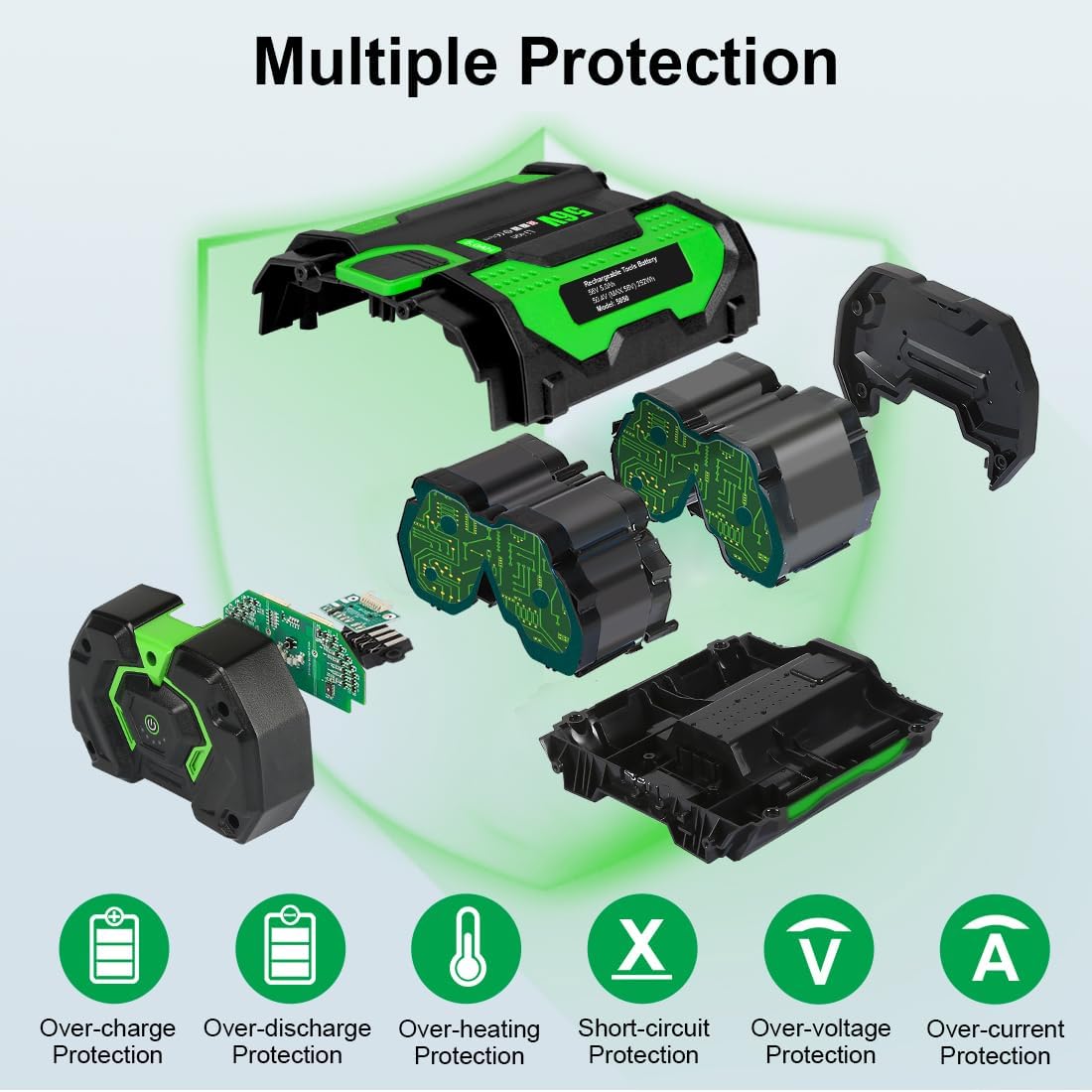 Aoasur 56V 5.0Ah battery packaging keeps contents secure.