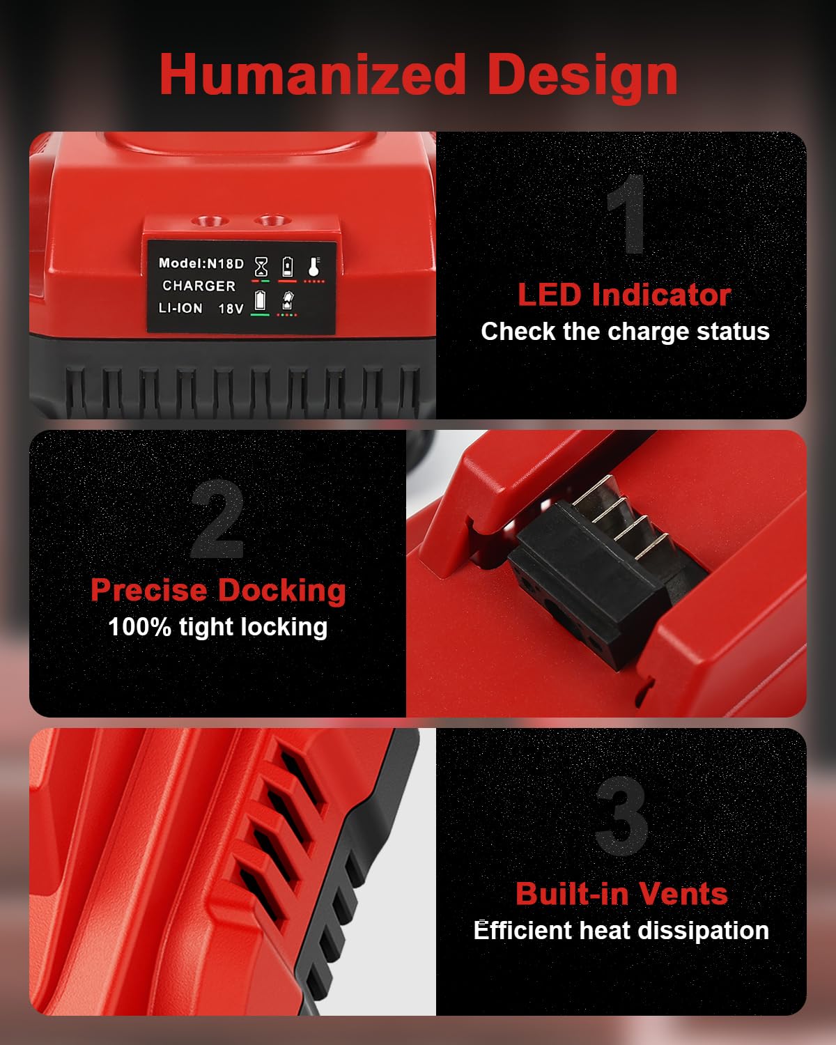 Aoasur battery cooling fins detail aiding temperature control during use.