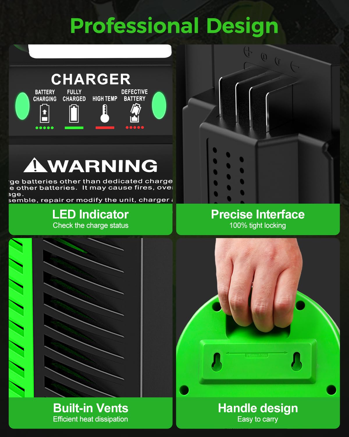 Aoasur EGO 56V charger compatible with BA1400T and BA2800T models.