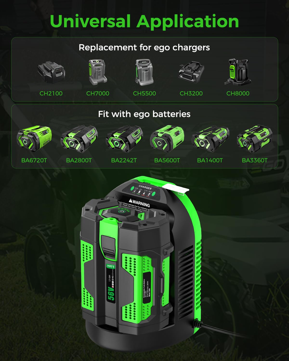 Aoasur EGO 56V charger LED indicators display charging status clearly.