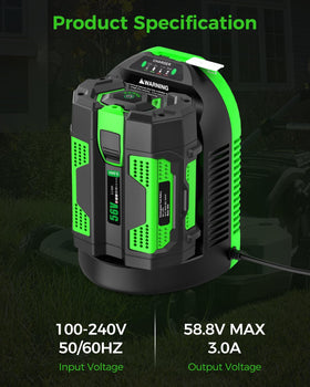 Aoasur EGO 56V charger showing Type-C and USB ports for multi-device charging.