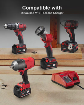 Aoasur M18 6-pack 6.0Ah battery compatible with Milwaukee chargers