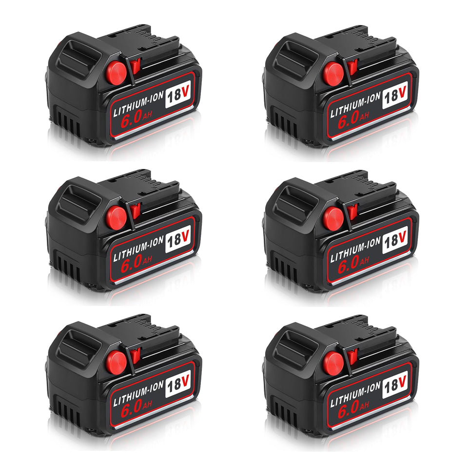 Aoasur M18 6-pack 6.0Ah battery front view for extended cordless sessions