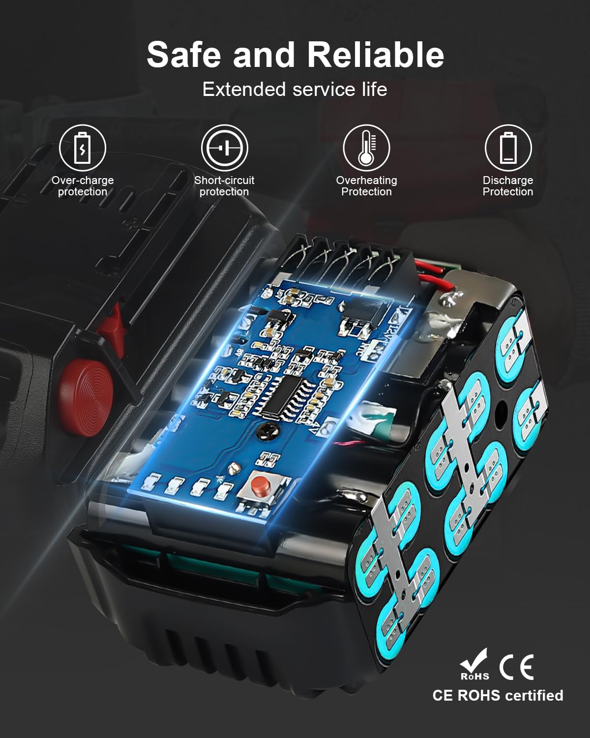 Aoasur M18 6-pack 6.0Ah battery in use powering drills reliably