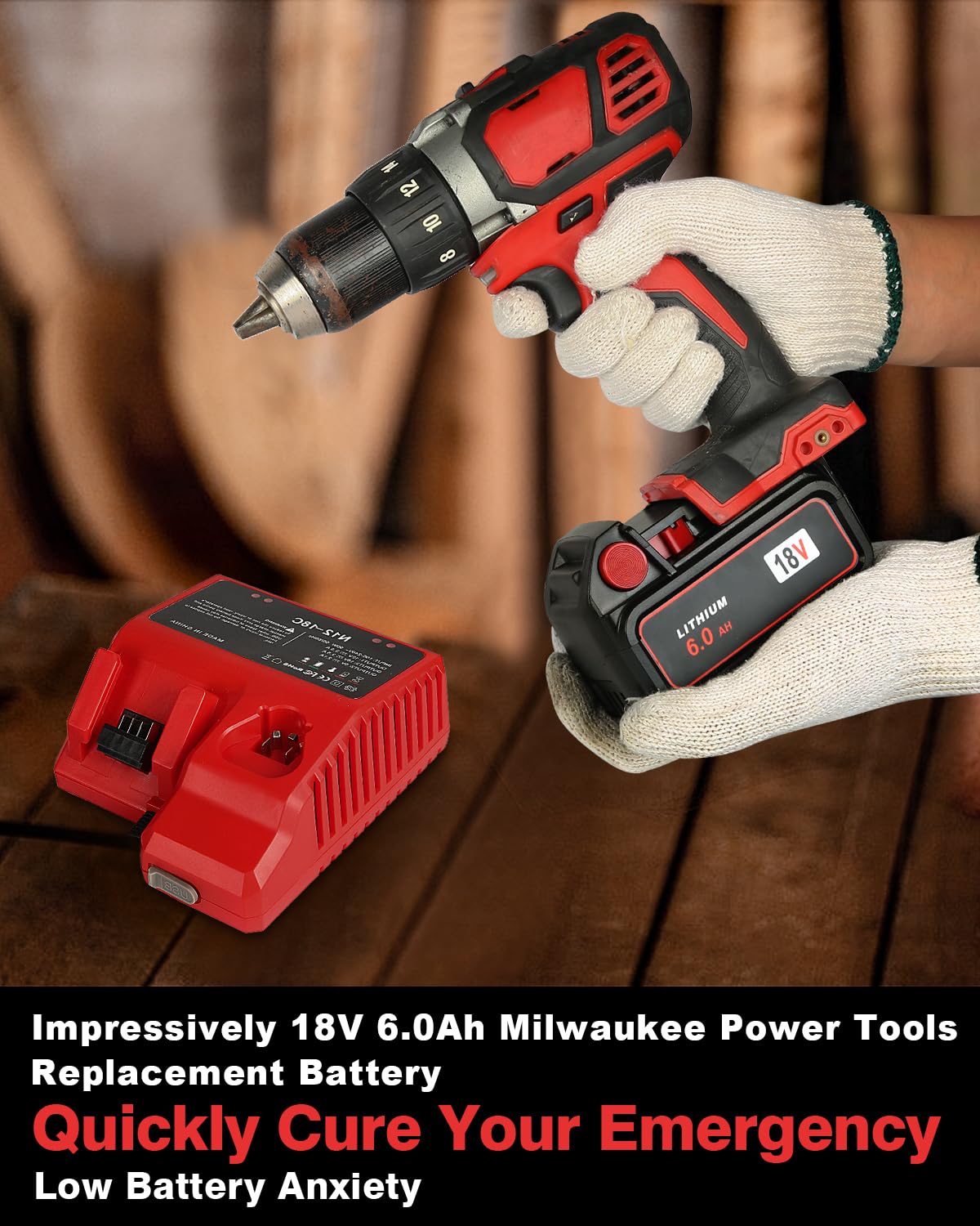 Aoasur M18 6-pack 6.0Ah battery compatibility with tools for longer work