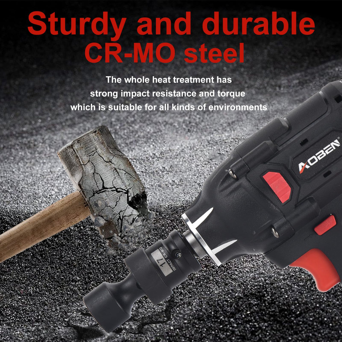 AOBEN 1/2-inch drive swivel demonstrates wobble for hard-to-reach bolts.